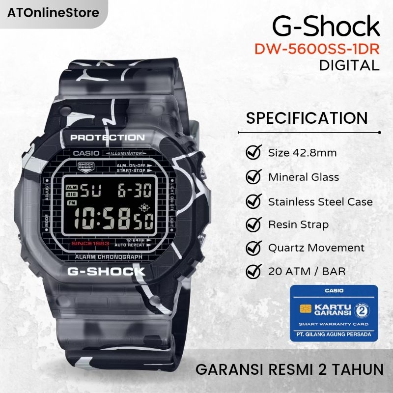 Jam Tangan Pria Casio G-SHOCK DW-5000SS-1DR DW5000SS ORIGINAL Garansi Resmi