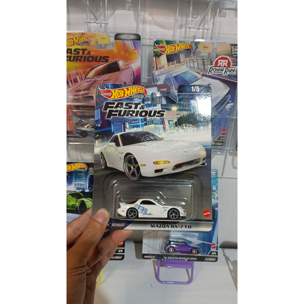 Hot wheels Premium Mazda RX-7 FD HKS putih Fast & Furious hotwheels