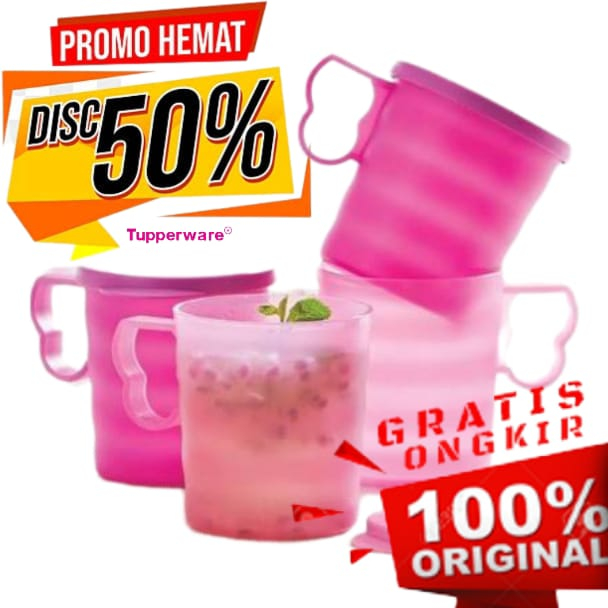 *BIG SALE* DISC 50% Tupperware Crescendo Mug | Gelas Multifungsi Gelas Anti Tumpah | Kado Estetik Ha