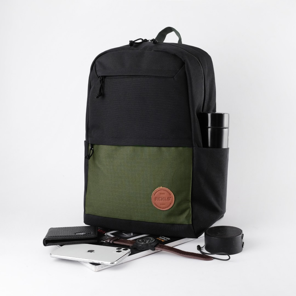 RCKLS. Tas Pria | Tas Laptop | Ransel Laptop Lyon Black Army