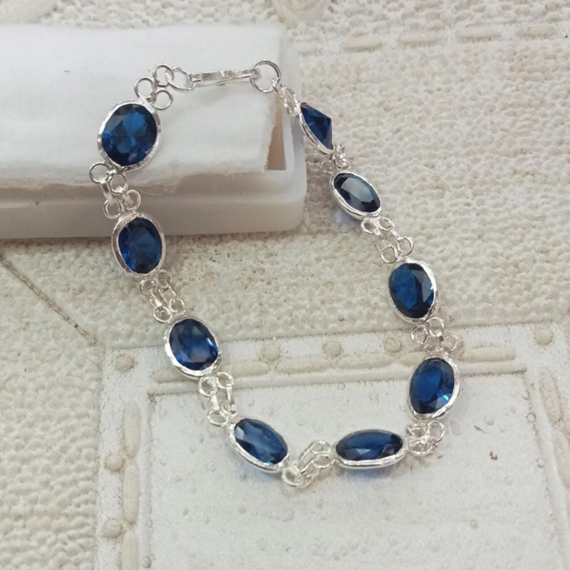 gelang batu ring perak