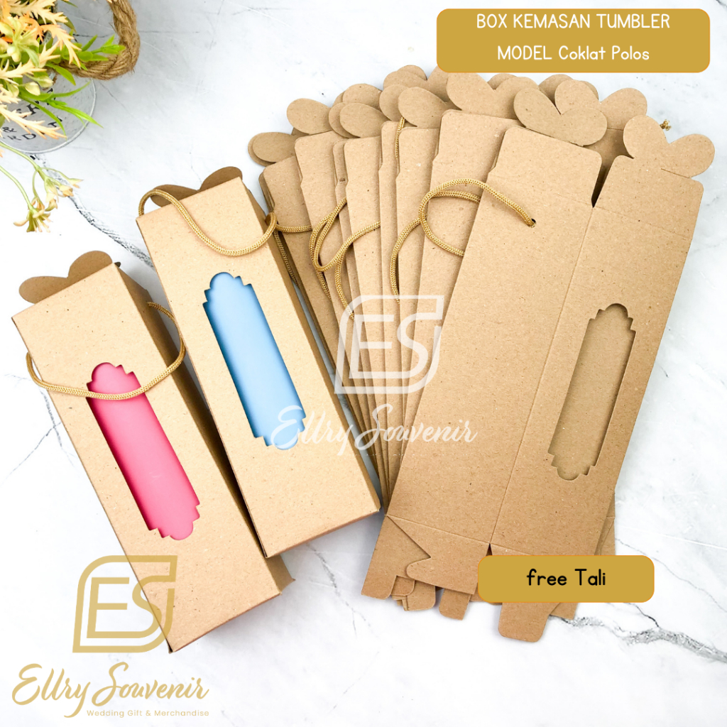 Box Souvenir Tumbler / Botol Model Coklat Polos