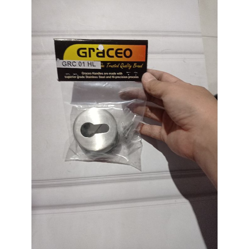 Aksesoris pintu gagang kunci bulat bundar sepasang stainless steel