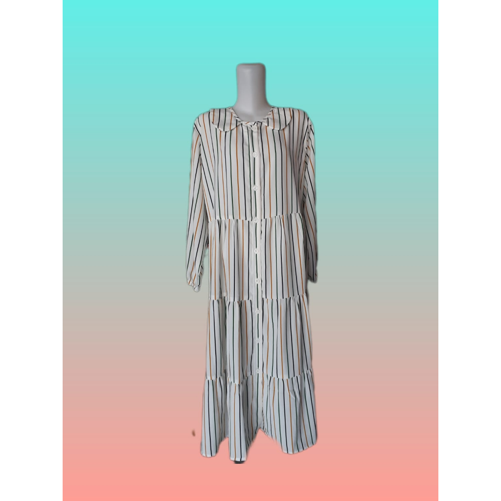 GAMIS MIDI PUTIH || MOTIF LEREK