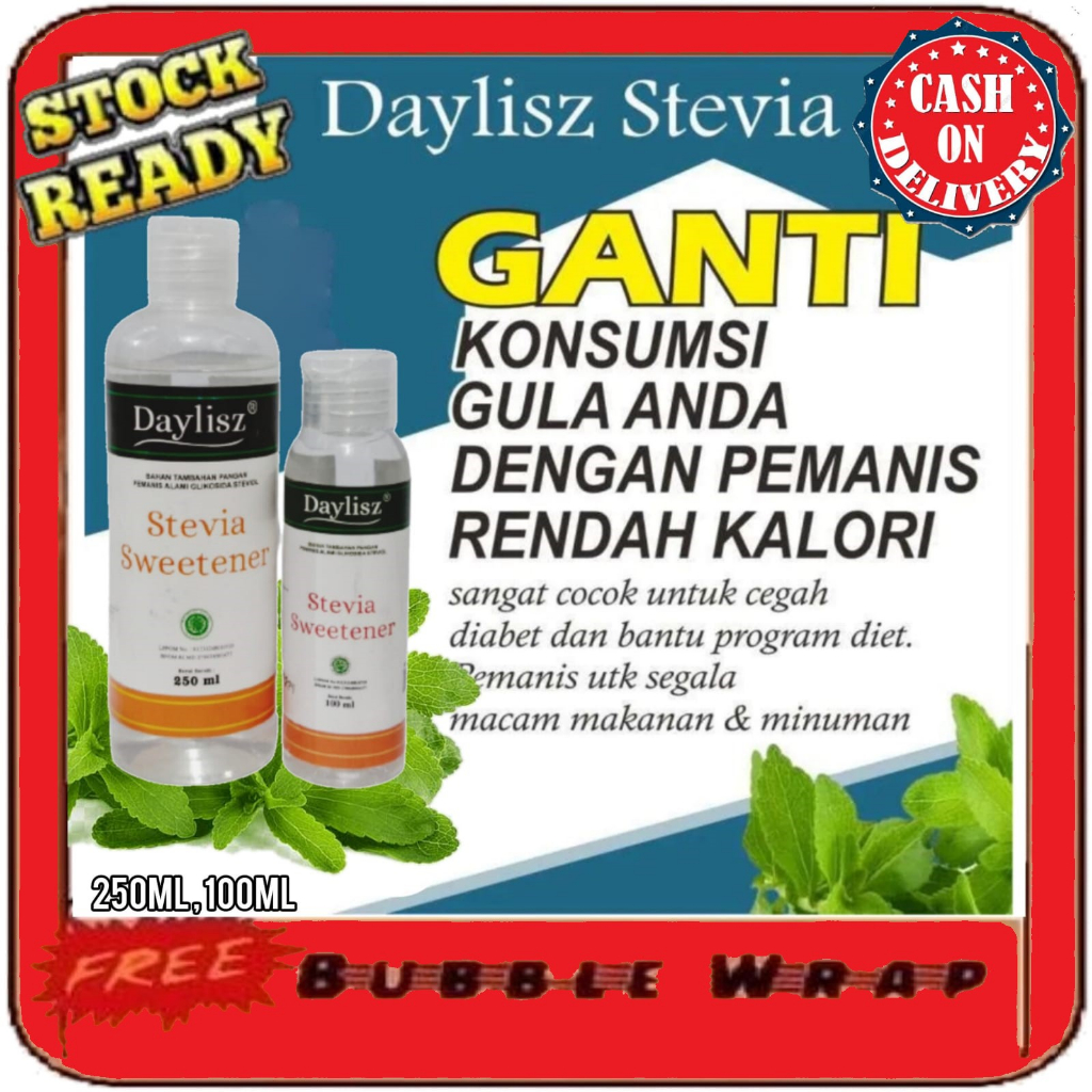 

Gula cair Stevia 0 zero kalori sweetener Daylisz terapi diet & diabetes Alami / Gula cair Pemanis alami / Gula Diet Rendah Kalori