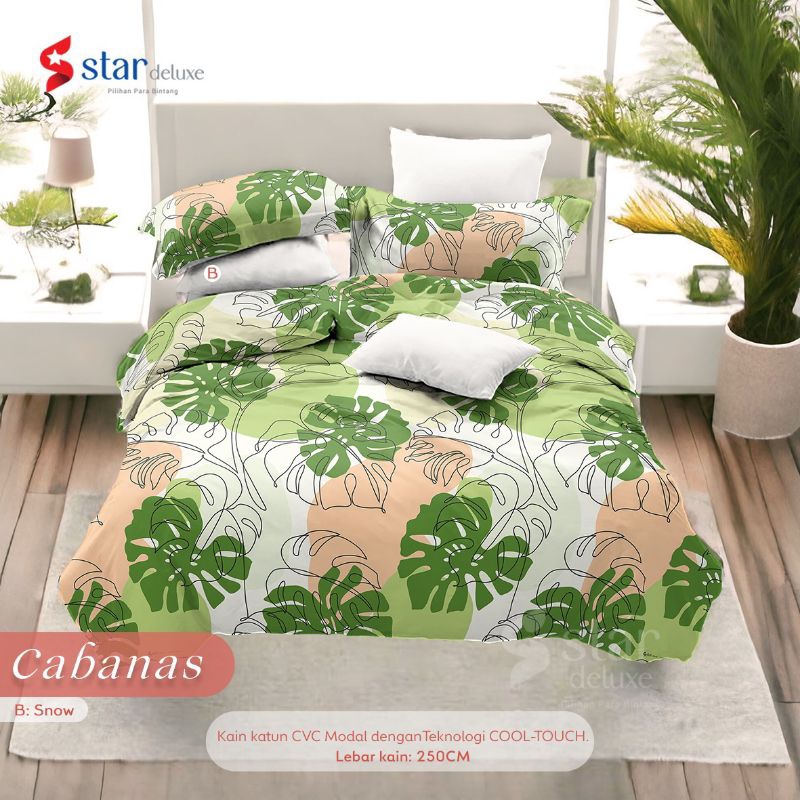 Sprei katun dingin motif daun monstera
