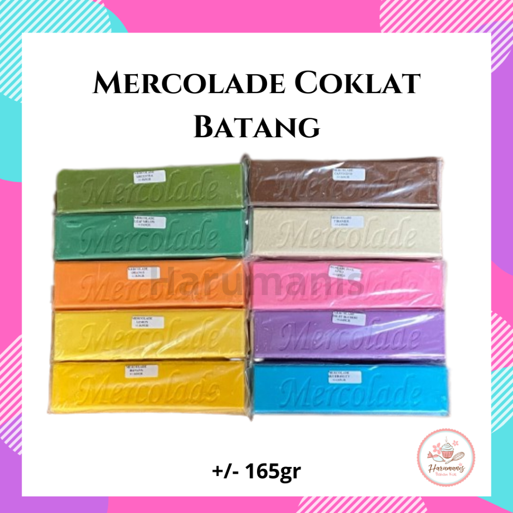 

Mercolade Coklat Potong Batang Compound Warna Warni +/- 165gr