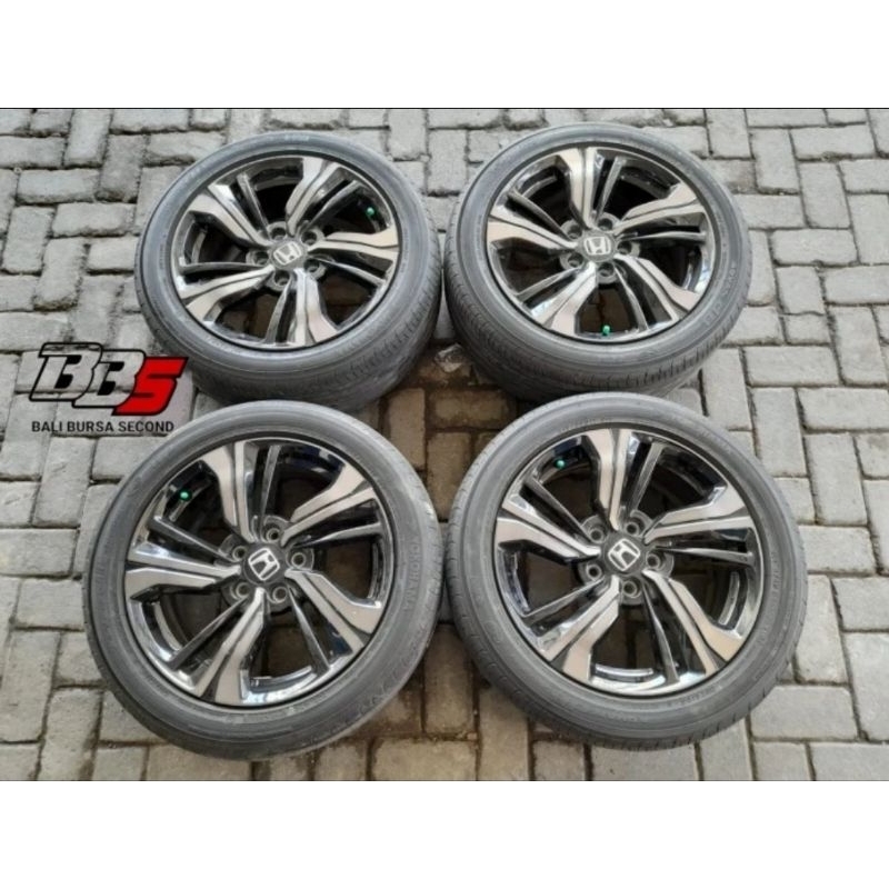Velg Mobil Bekas Civic Turbo Original Copotan Ring 17 Baut 5x114 + Ban 215 55 17