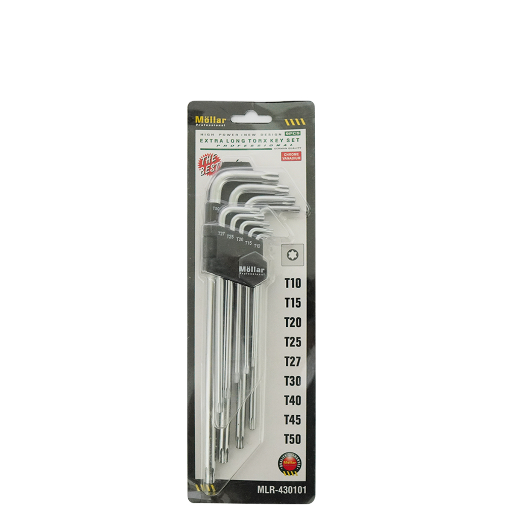 MOLLAR 430101 9 Pcs Kunci L Set Bintang Panjang Long Torx T10 - T50 Original
