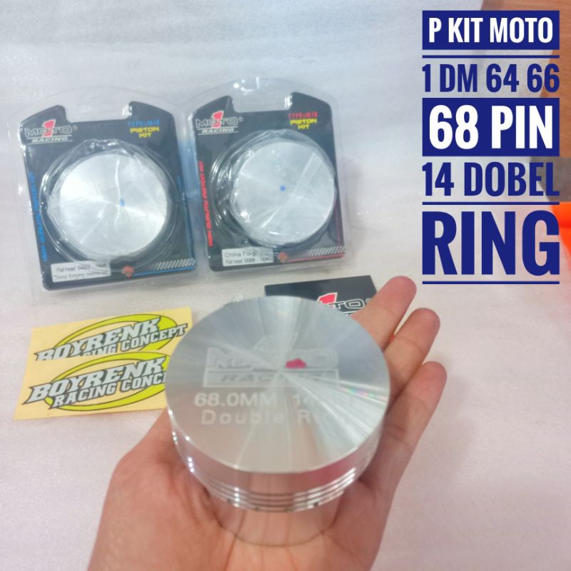 PISTON KIT 64 65 66 67 69 PIN 14 MOTO 1-BOYRENK RACING