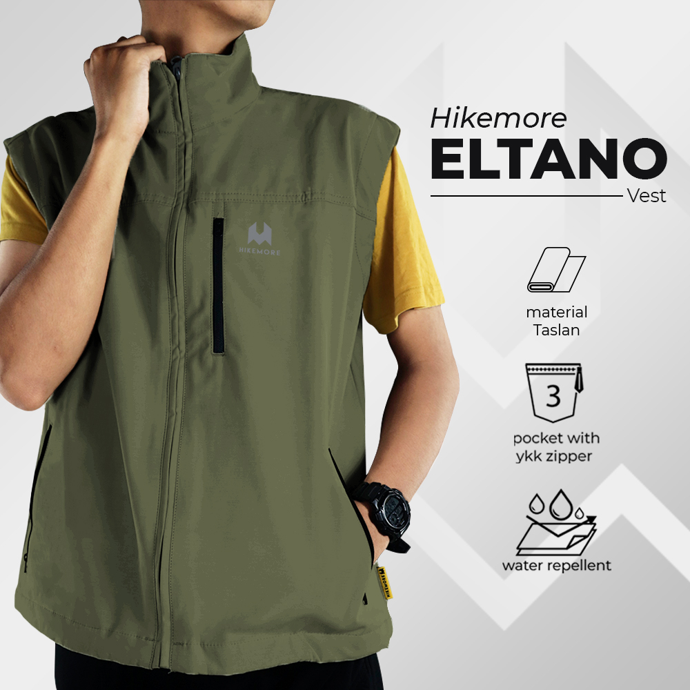 Jaket Rompi Pria Motor Touring Softshell Hikemore Vets Eltano Original