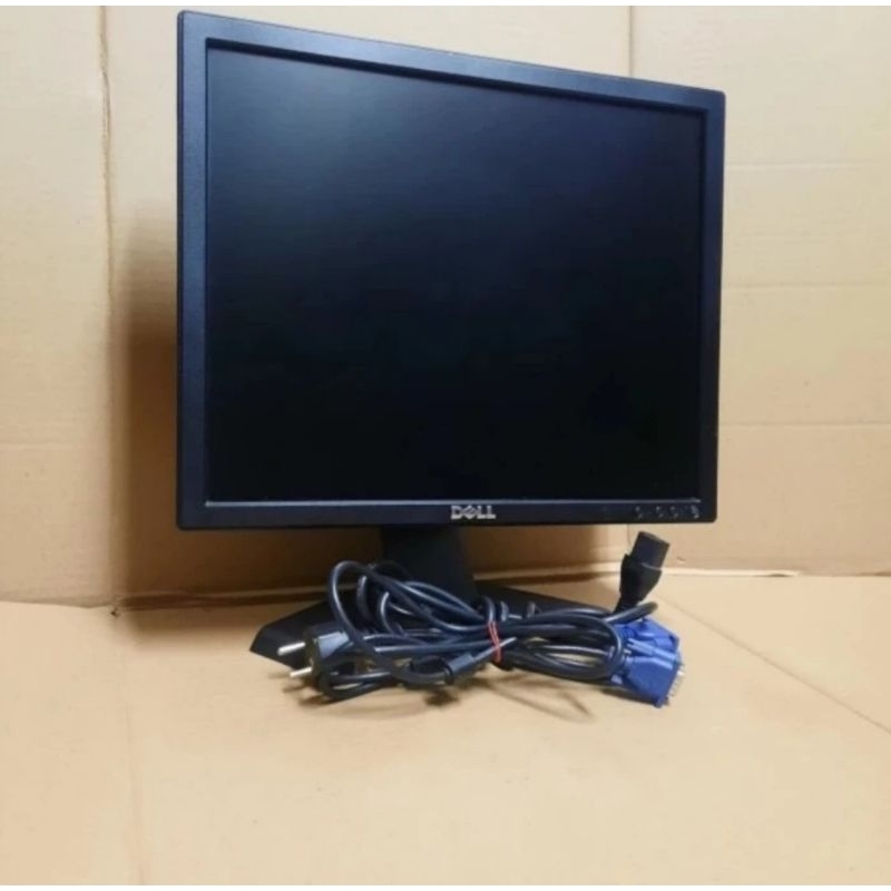 MONITOR DELL KOTAK 17INCH LENGKAP KABEL