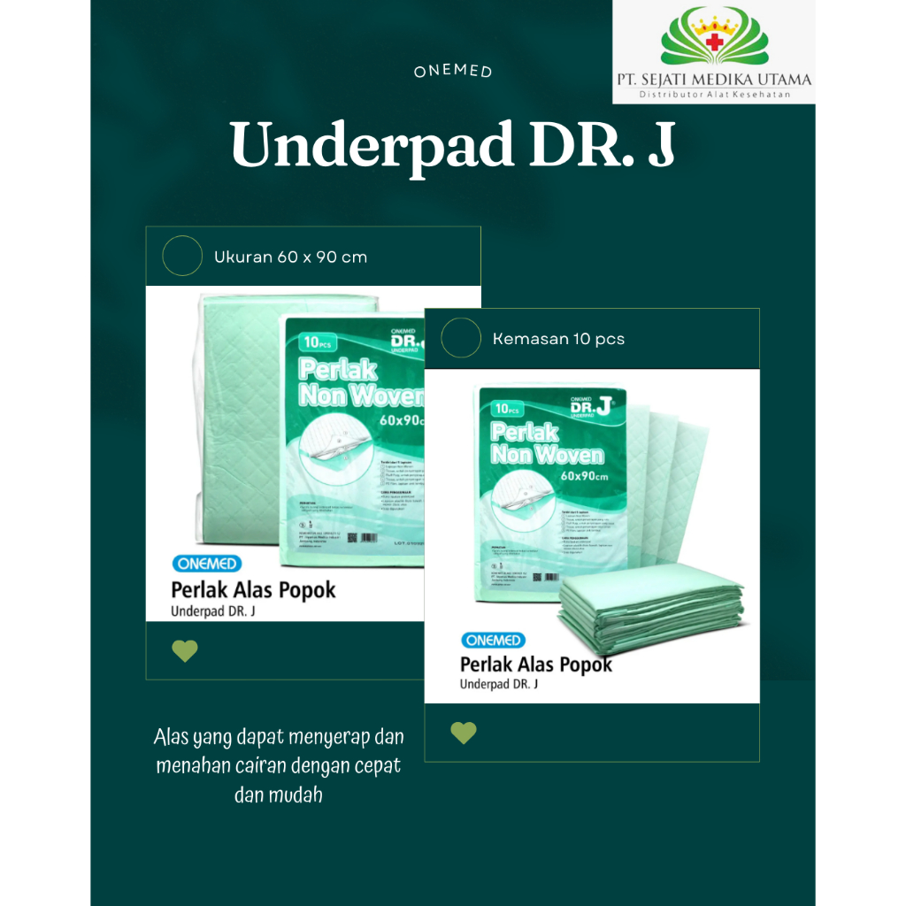 underpad 60x90 / Underpad isi 10 / Underpad DR J / Underpad onemed