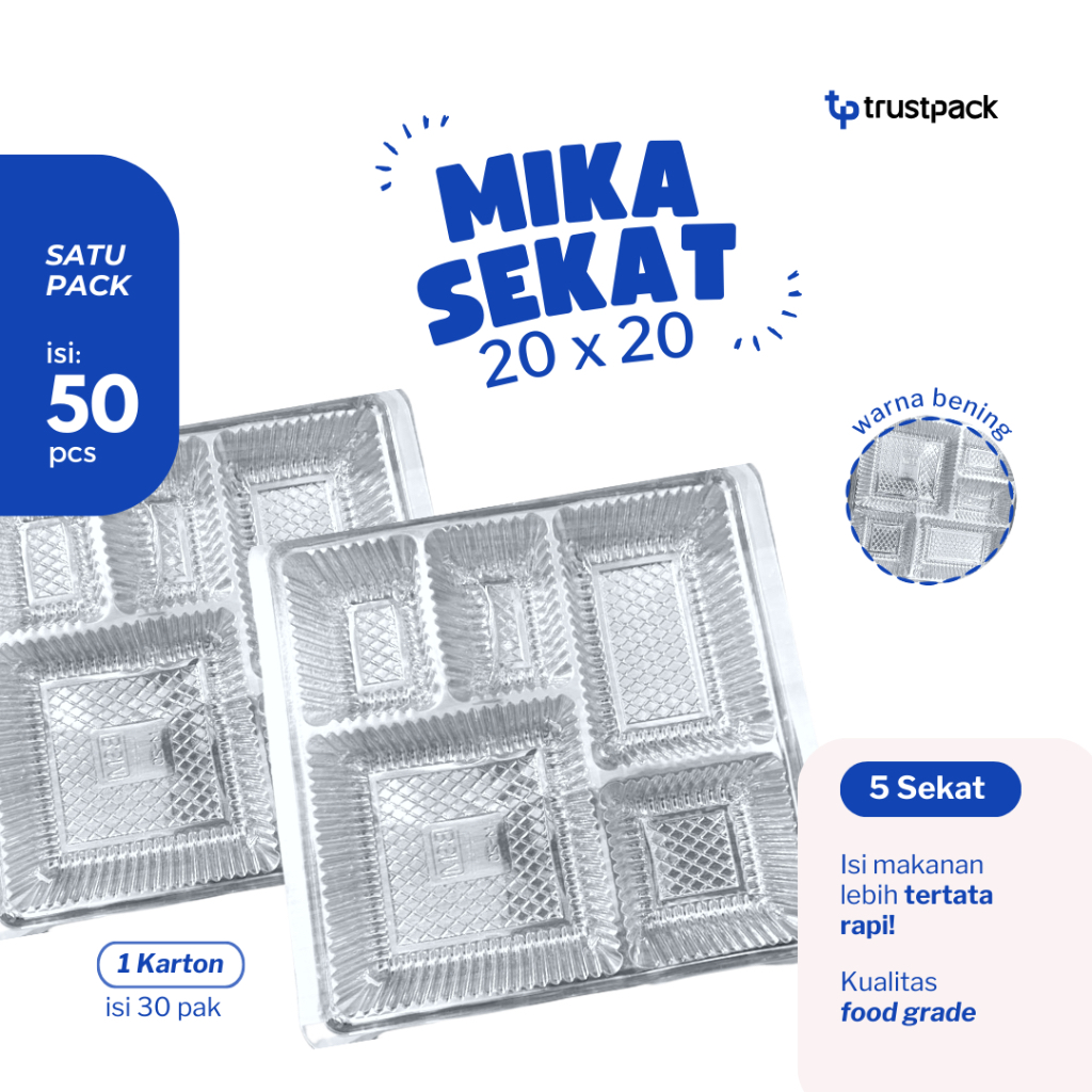 MIKA SEKAT DUS NASI / DALEMAN DUS NASI 20x20 isi 50 pcs