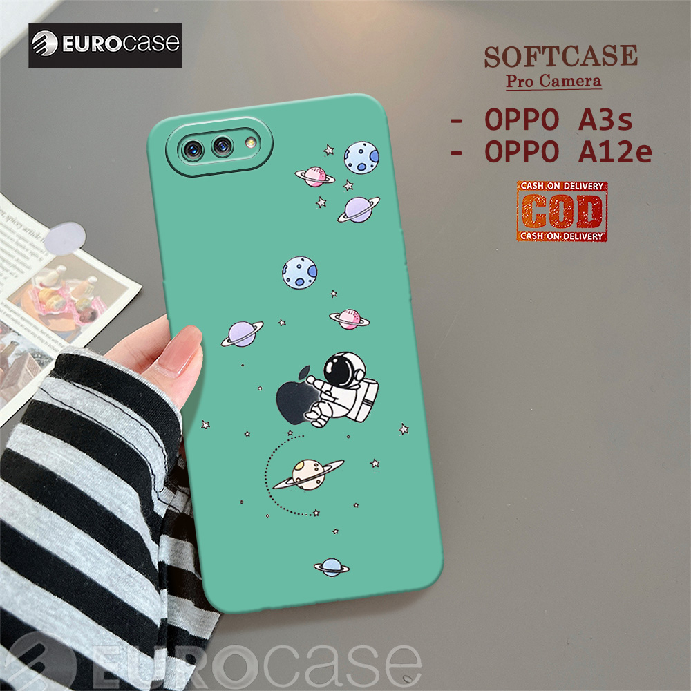 Casing Hp Oppo A3S / Oppo A12E - Fashion Case Astronot - Soft Case Hp Oppo A3S / Oppo A12E - Kesing 