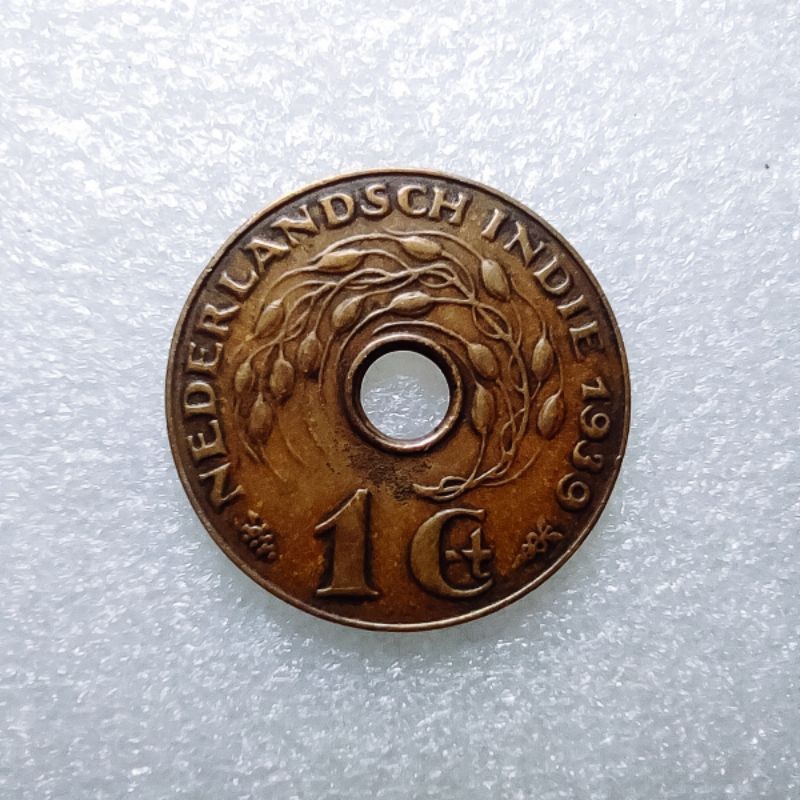 Koin Kuno Bolong 1 Cent Nederlandsch Indie 1939