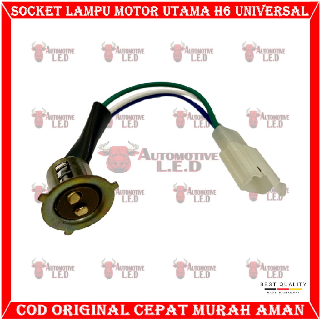 ORIGINAL FITTING COP LAMPU DEPAN MOTOR UNIVERSAL SOCKET BOHLAM UTAMA H6 MOTOR