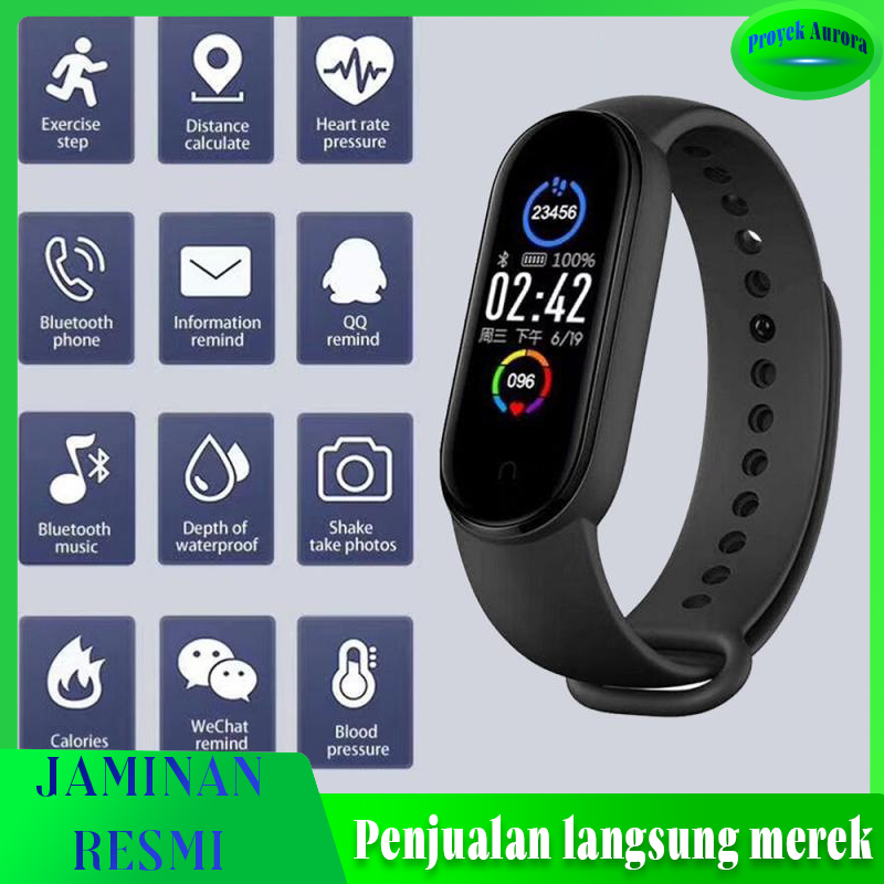 [Flash Sale]M6 Smartwatch jam tangan wanita iphone smart band6 Mi heart rate blood pressure fitness 