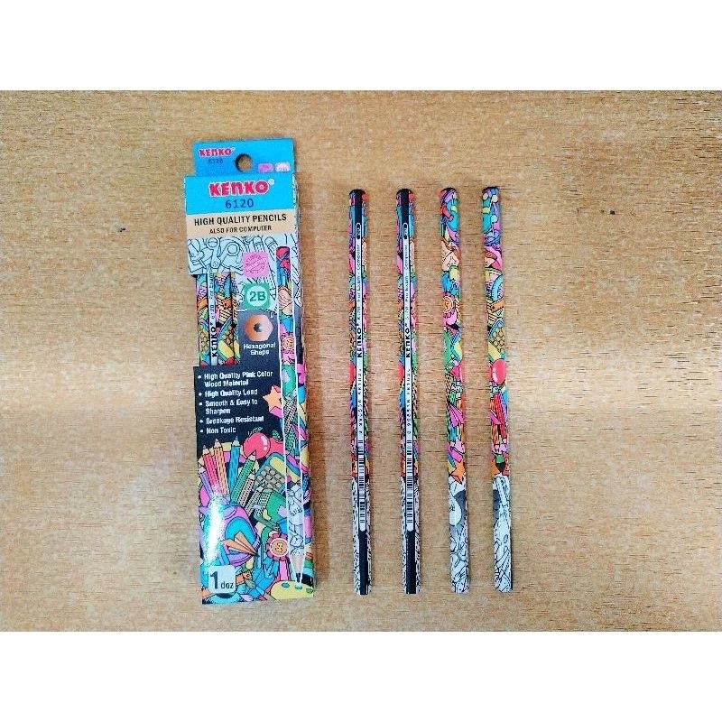 

KENKO PENCIL 2B-6120 Doodle Hexagonal / PENSIL 2B / PENSIL TULIS / PENSIL UJIAN