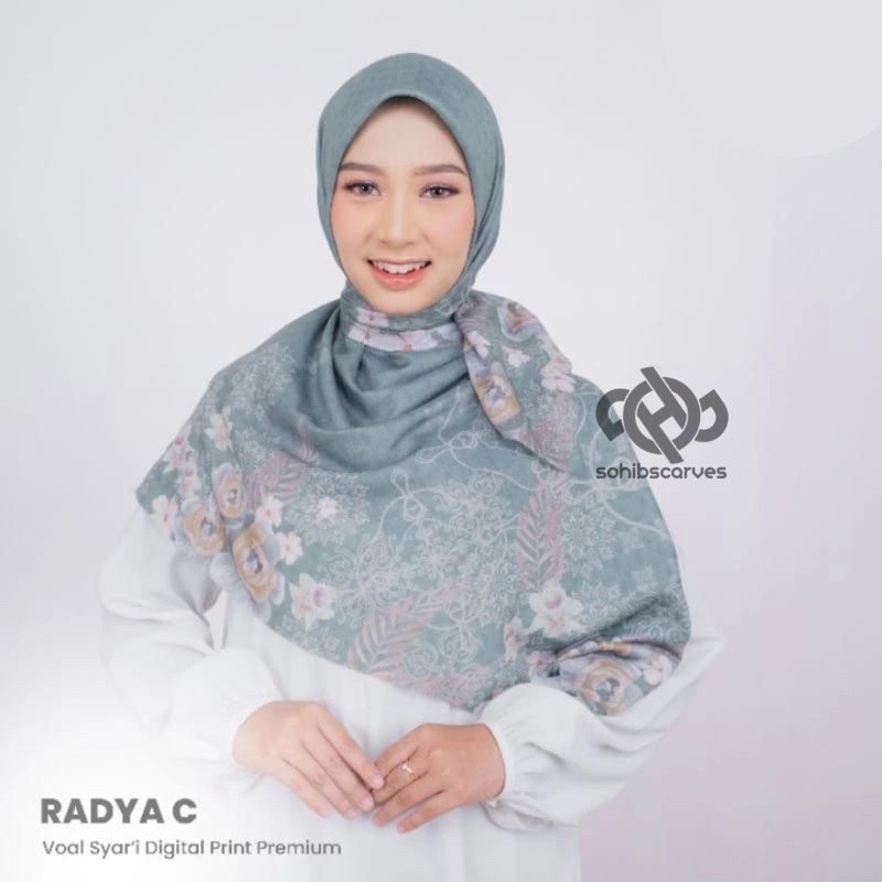 RADYA SERIES - Hijab segiempat Syari Voal motif Premium By Sohib Scarves