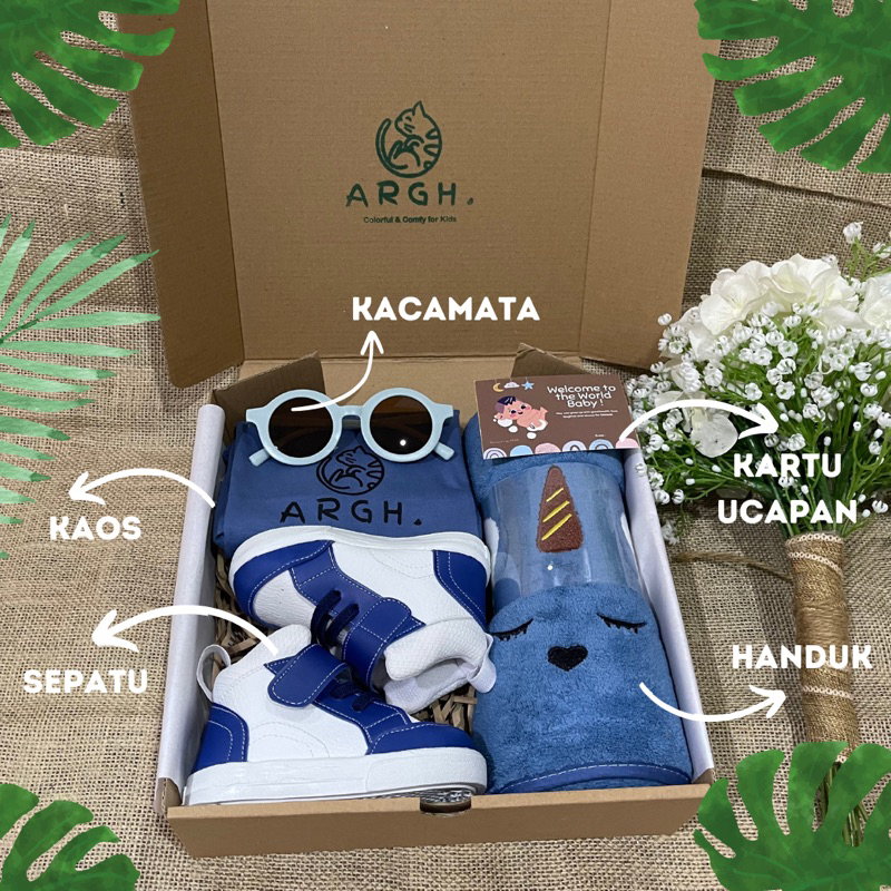 [ARGH.] Hampers Bayi | Kado Lahiran | Newborn Baby Gift Set Unisex | Hampers Rustic Baby Sepatu Snea
