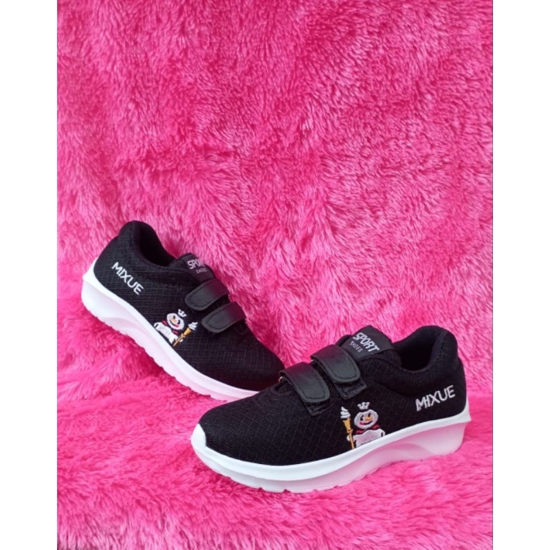 sepatu mixue anak sekolah tanpa tali (Velcro) kualitas premium fashion size 27-38