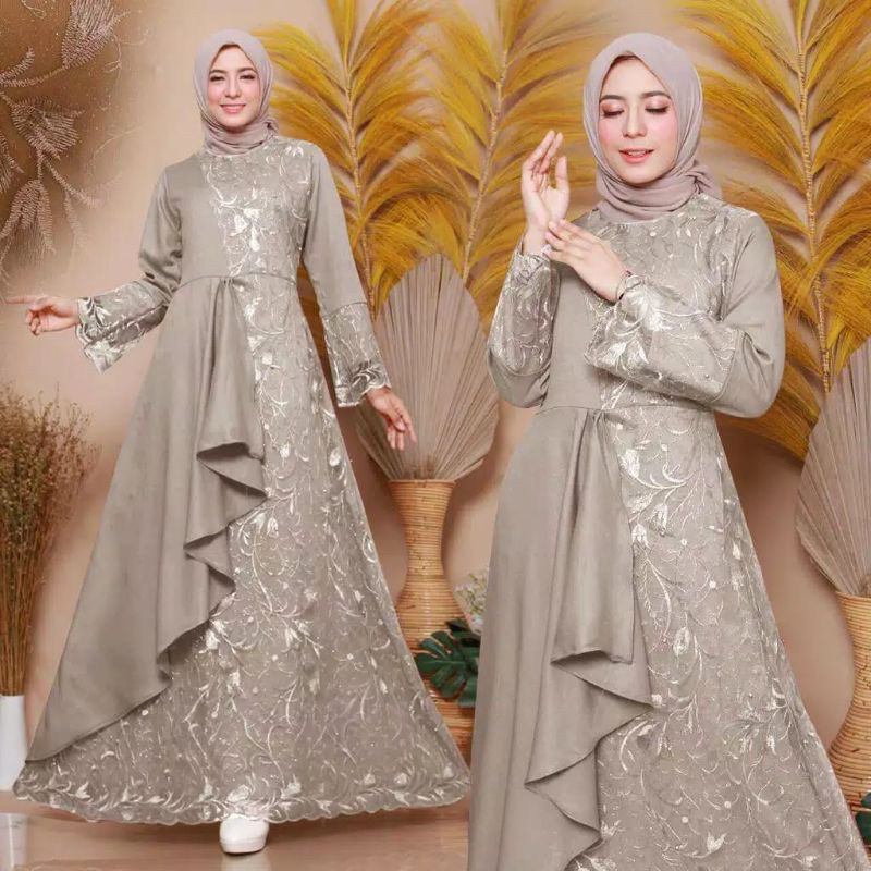GAMIS ZOLANA BRUKAT TILE IMPORT / PAKAIAN MUSLIM WANITA IMPORT