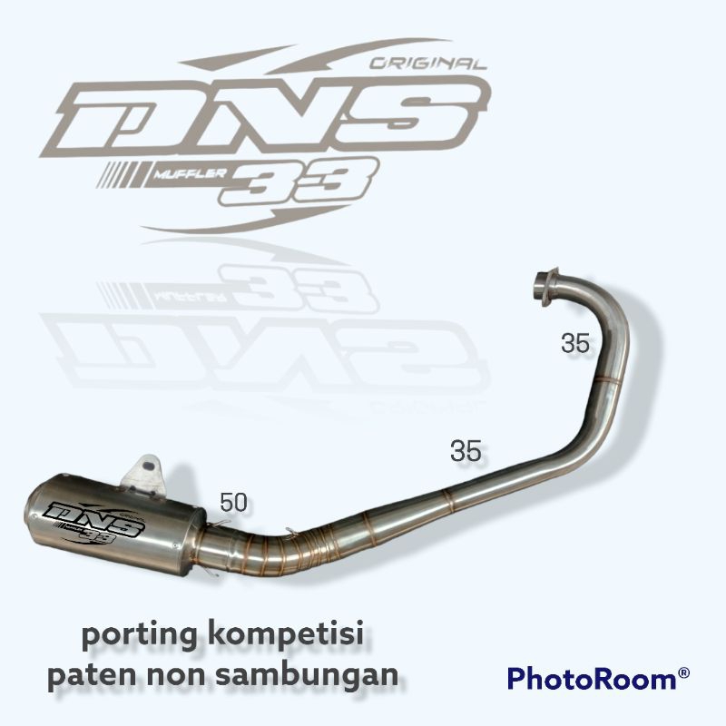 KNALPOT ORIGINAL DNS 33 KOMPETISI FFA 135-200cc LEHER PATEN NON SAMBUNGAN SATRIA FU JUPITER MX