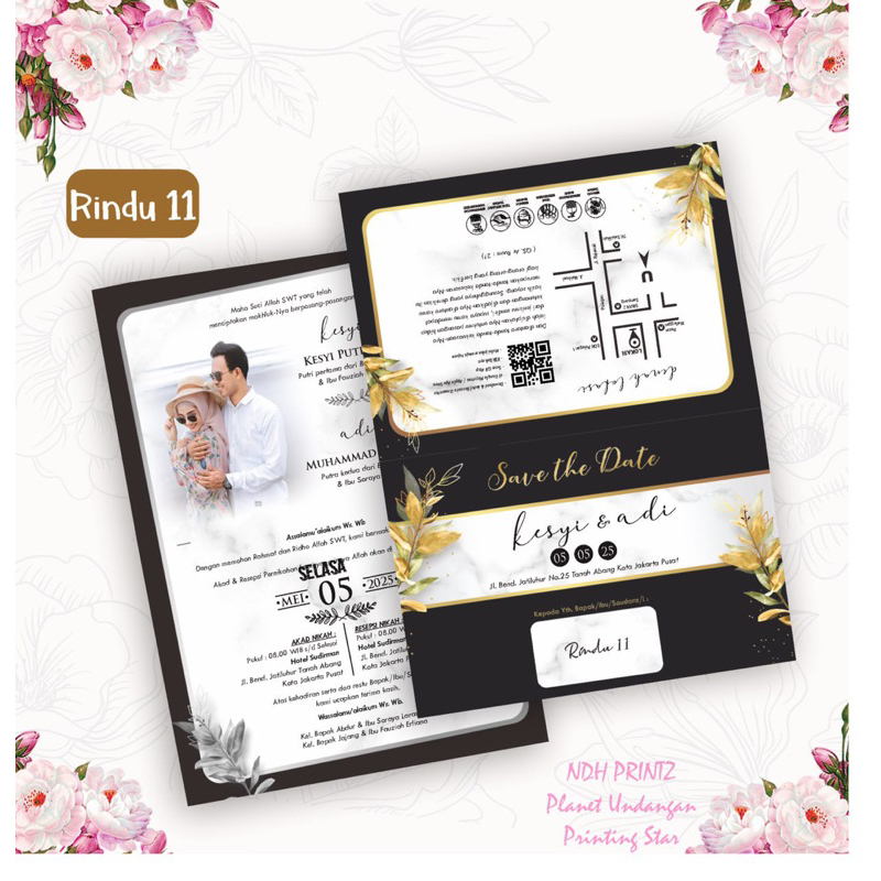 UNDANGAN PERNIKAHAN BLANGKO BRIEF CARD SIMPLE ELEGANT(free undangan digital versi simple) - RINDU 11