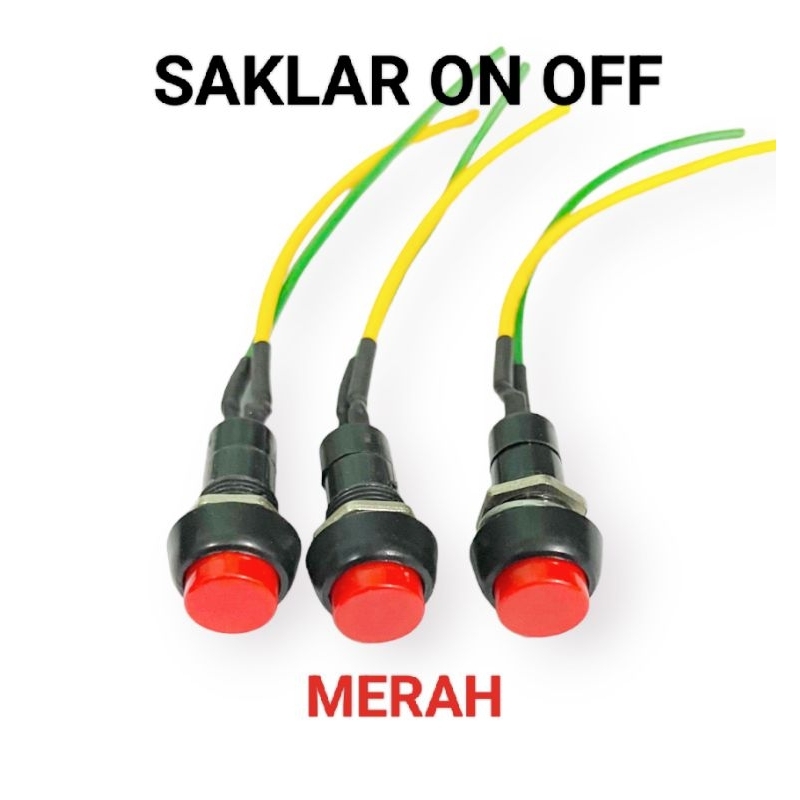 Saklar tombol push On Off Mini 2 pin saklar tombol kecil tombol lampu motor mobil universal