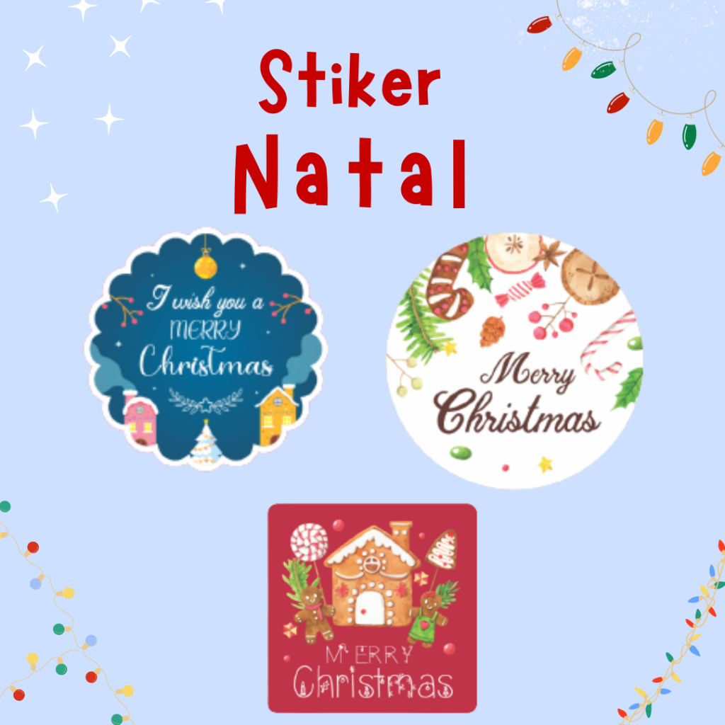 

Stiker Natal Merry Christmas | Stiker Label Christmas Custom | Stiker Toples Natal