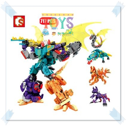 Sembo Block 4 in 1 Mainan Balok Mecha Deformation Transformation