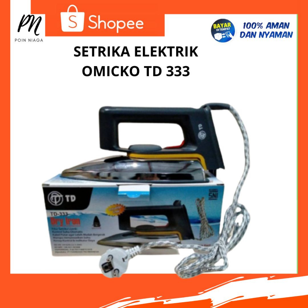 SETRIKA ELEKTRIK OMICKO TD-333/GOSOKAN BAJU ELEKTRIK TD-333