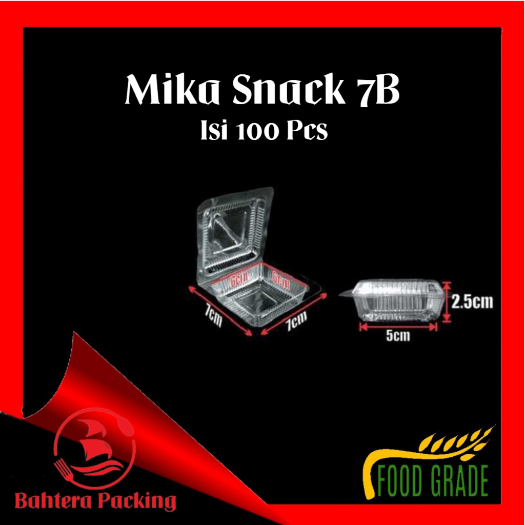 Mika Kue Kecil Tray Box Nasi Ukuran 7A/7B Kotak Kemasan Plastik Bening Murah