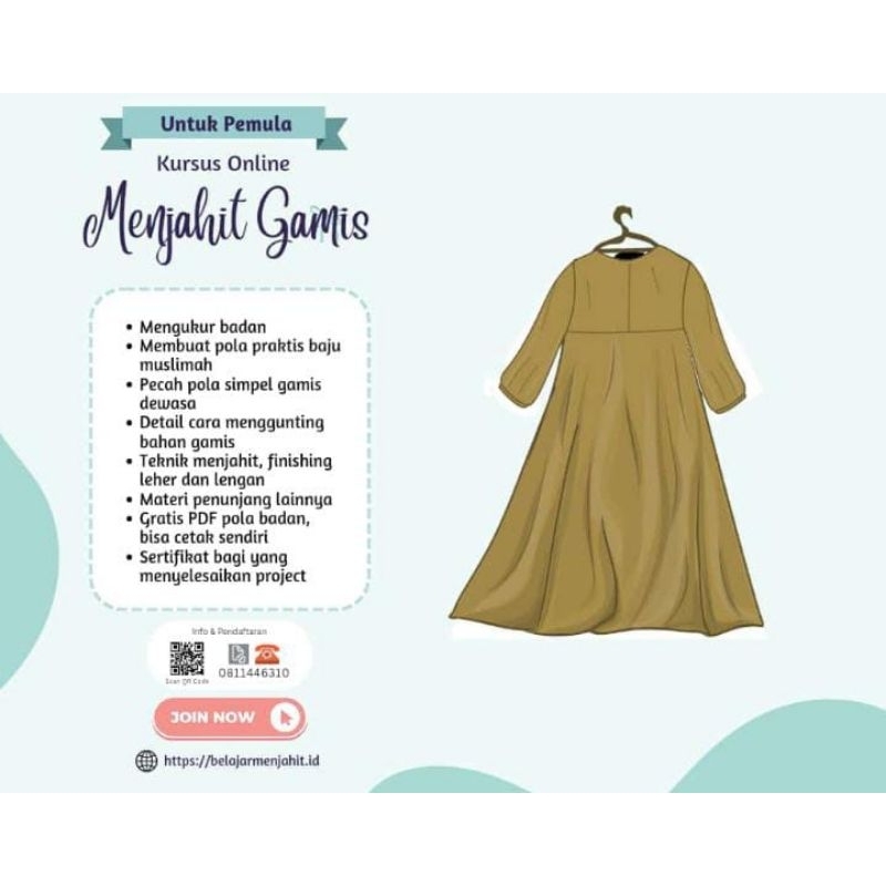 KURSUS ONLINE MENJAHIT GAMIS (UNTUK PEMULA) | KURSUS MENJAHIT | BELAJAR MENJAHIT UNTUK PEMULA