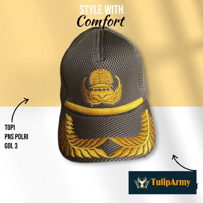 Topi pns Polri gol 1,3