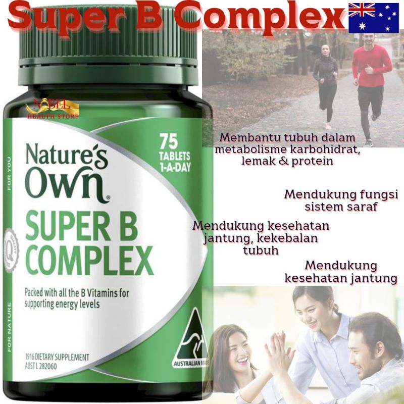 Nature's Own Super Vitamin B Complex with Biotin, B3, B6, & B12 for Energy - 75 Tablets