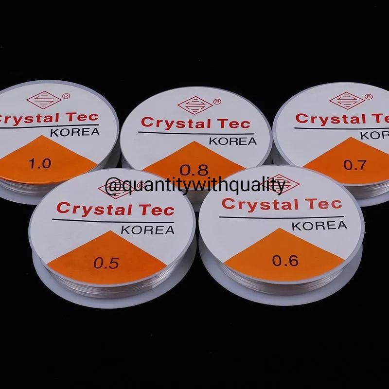 Tali Karet Bening Senar Elastis Crystal Tec Korea 0,6mm - 1,0mm Bahan Kerajinan Diy