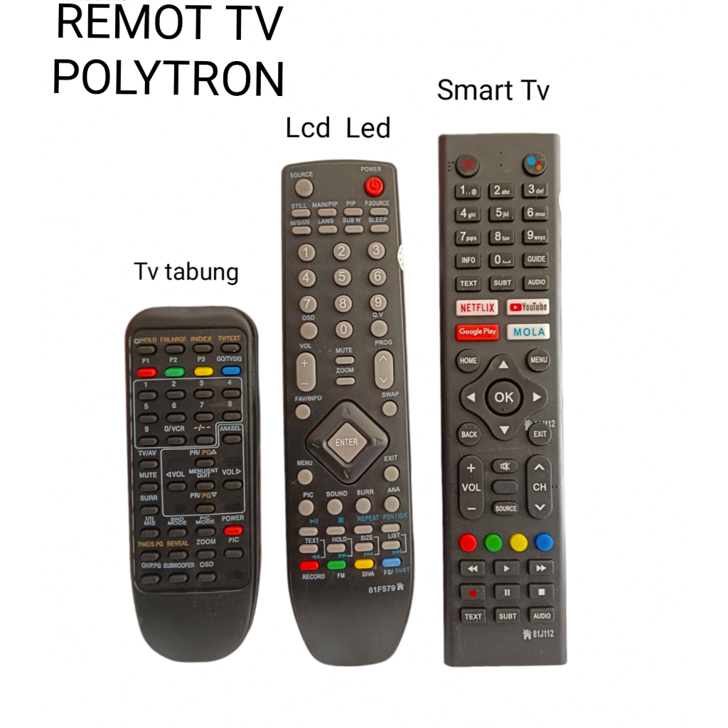 REMOT TV POLYTRON TABUNG LCD LED SMART TV