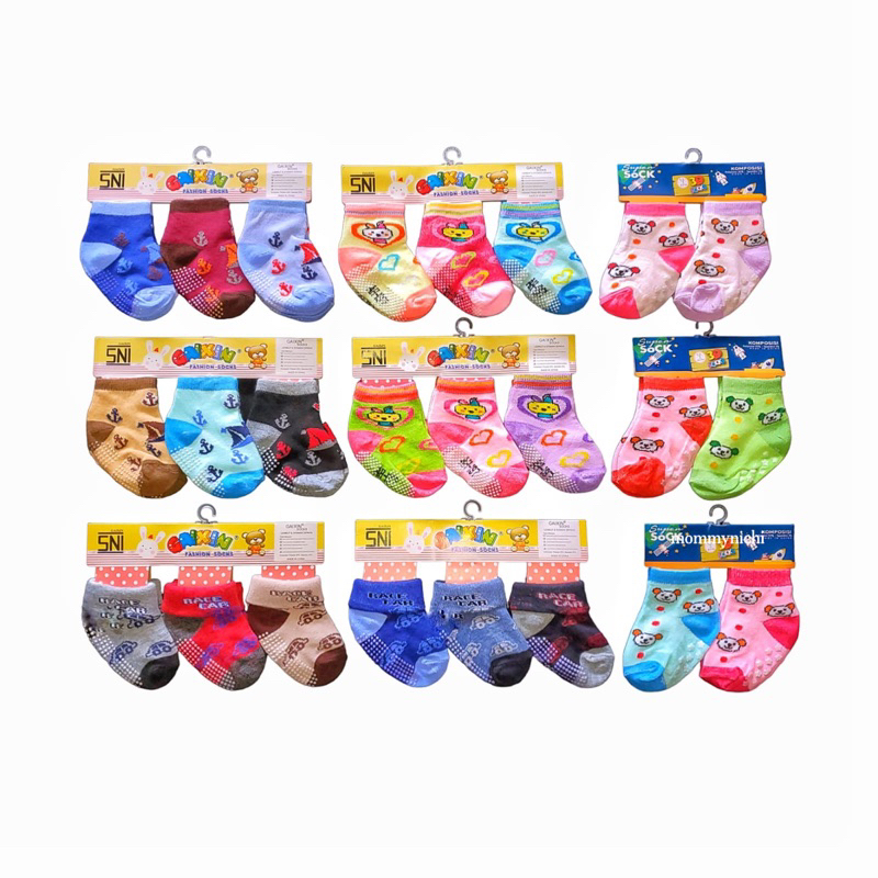 1 LUSIN ( 12 PASANG ) KAOS KAKI BAYI SNI USIA 0 - 1 TAHUN
