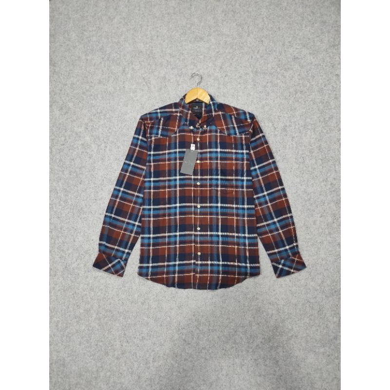 KEMEJA PANJANG FLANEL COKLAT KOTAK" BENHILL PRIA