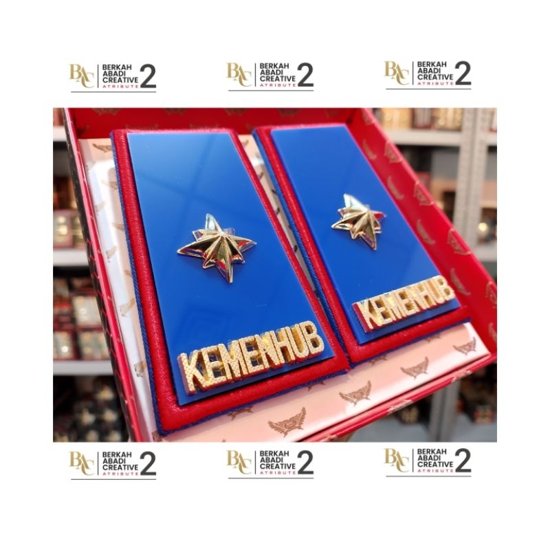 PANGKAT KEMENHUB PDH 4C LIS MERAH - BAC ATRIBUT