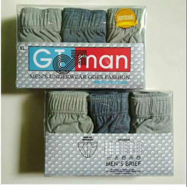 (3PCS) CELANA DALAM PRIA GTMAN/ CD GTMAN ISI 3