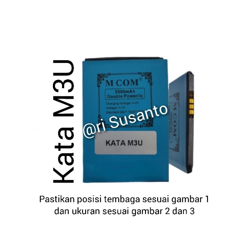 Baterai MCOM for Kata M3U Double Power 5000mAh batere batre batrai battery