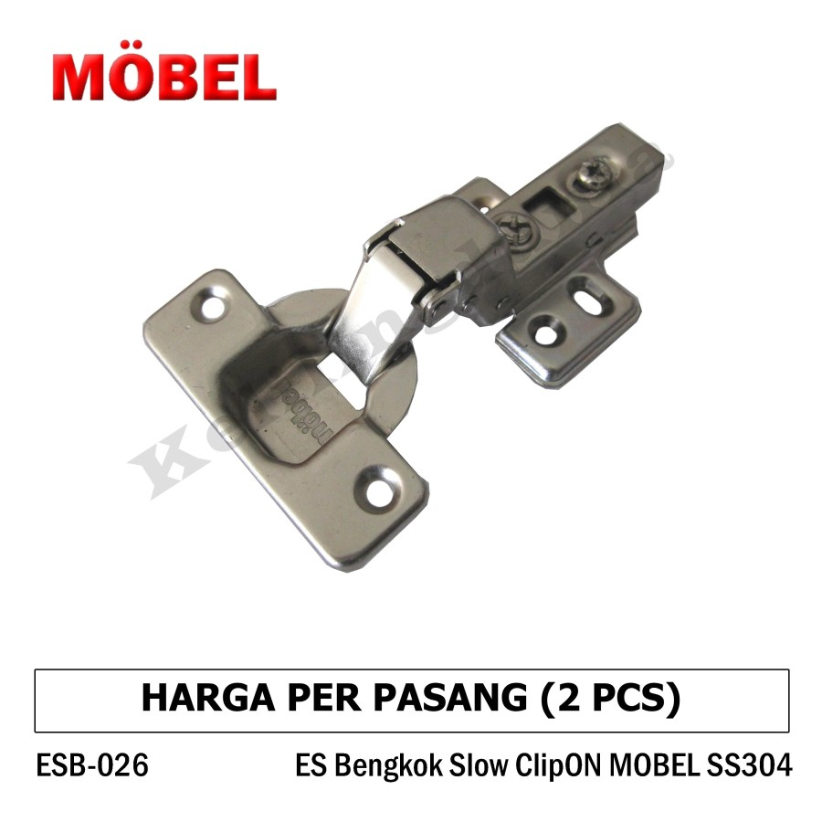 Engsel Sendok Full Bengkok MOBEL Stainless 304 Pintu Lemari Slowmotion Softclose