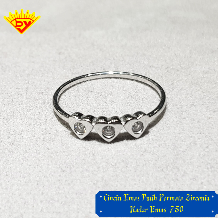 Cincin Emas Putih Kadar Emas 750