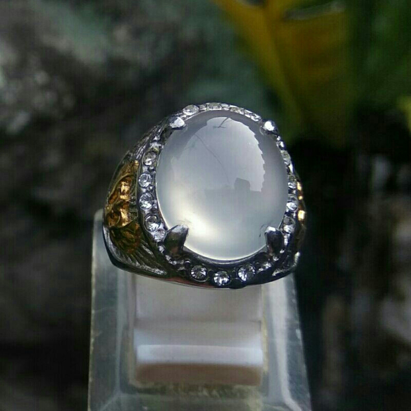 Cincin Batu Akik Anggur Baturaja Ring Titanium Pria