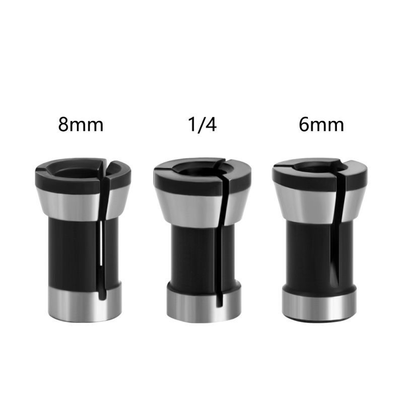 3Pcs Adapter Collet Chuck 6/6.35/8Mm Collet Chuck Collet Chuck Router Trimmer