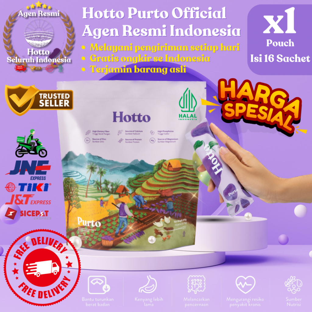 

PAKET MURAH! Hotto Purto 1 Pouch isi 16 Sachets atasi Gerd & Kolestrol
