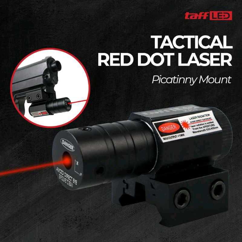 TaffLED Tactical Red Dot Laser Picatinny Rail Mount 11/20mm HJ11